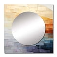 thumbnail image 2 of Designart "Spectrum'S Balance" Rainbow Square Mirror Wall Decor Traditional - Large Beige Square Bathroom Mirror - Square Printed Wall Mirror Art, 2 of 5