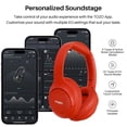 thumbnail image 6 of TOZO HT2 Wired/Wireless Over Ear Noise Cancel Headphone for Adults, ANC/ENC Mics, 60H, Hi-Res Audio, App-32EQ, Foldable/Adjustable Headband, AUX 3.5mm, Comfort Earcup for Home Sport, Orange Red, 6 of 11