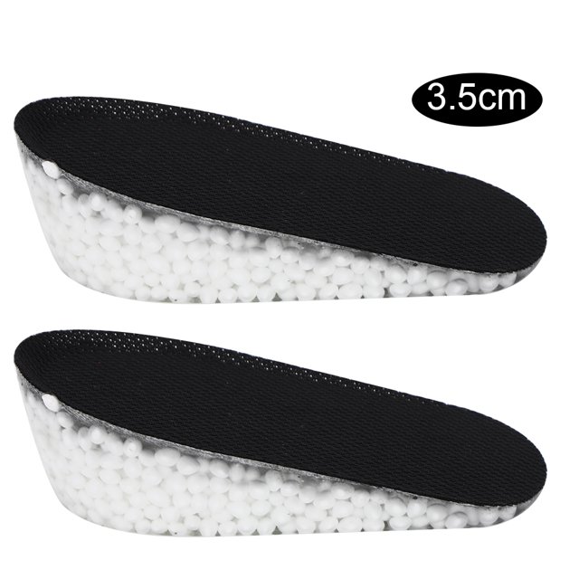 Pair Height Increase Insole Half InvisibleHeel InsertShoes Lift Pad Taller CushionBlack (Male) 3.5cm/1.4in