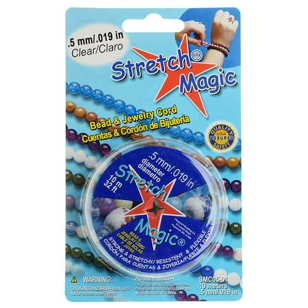 - Stretch Magic Clear Stretchy Cord .5mm/.019 Inch Width - 10 Meters