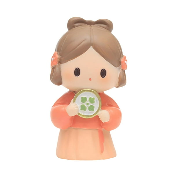 Linda niña mini estatua miniatura figura muñeca colección dibujos animados chino antiguo Estilo A