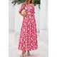 thumbnail image 3 of Vestido PRETTYGARDEN Maxi Floral Rosa y Amarillo Cuello en V XXL, 3 of 7