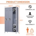 thumbnail image 6 of 72"H x 12"W  Metal Lockers With Lock for Employees,Storage Locker Cabinet for Home Gym Office School Garage, Gray 3 Door, 6 of 13