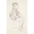 thumbnail image 2 of Venny Soldan-Brofeldt 13x18 Gold Ornate Wood Frame and Double Matted Museum Art Print Titled - Sitting Tora, a Side Picture of a Japanese Boy (1916), 2 of 4