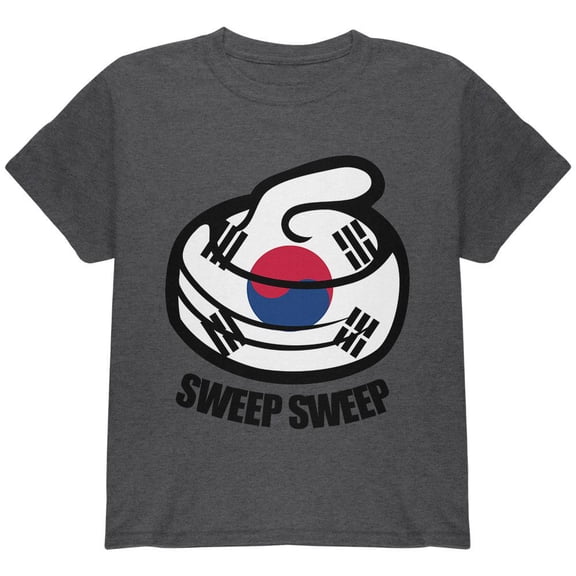 Winter Sports Flag Curling Sweep Sweep South Korea Youth T Shirt