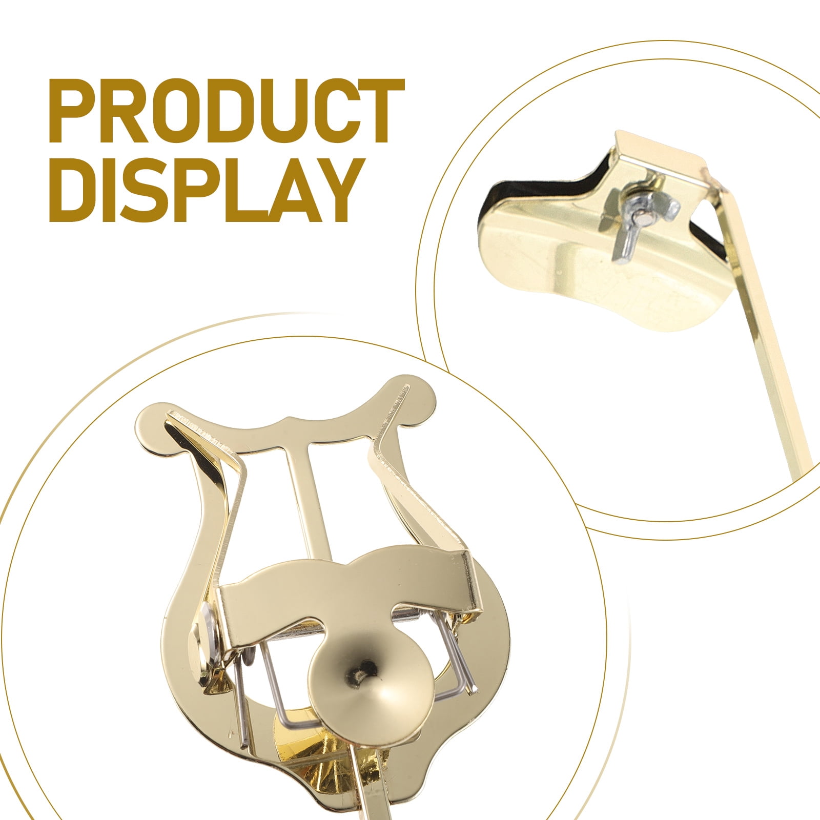 EXHUMKY Soprano Saxophone Music Clip Golden Metal Portable and Lightweight for Marching