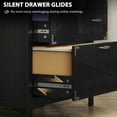 thumbnail image 5 of HOMCOM 4 Drawer File Cabinet, Farmhouse Lateral Filing Cabinet with Adjustable Hanging Rails for Letter/A4/Legal Size Files, Printer Stand, Black, 5 of 9