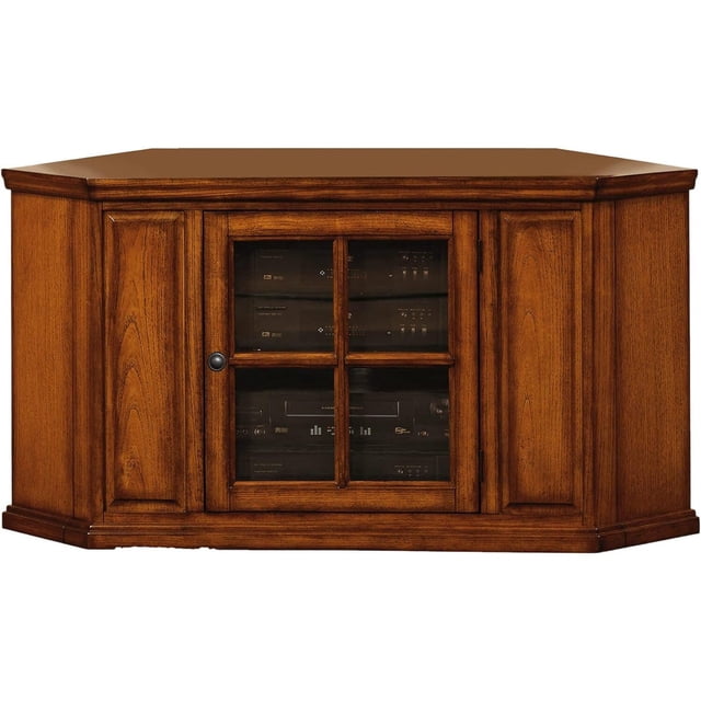 Leick Furniture 46" Corner TV Stand in Burnished Oak Finish