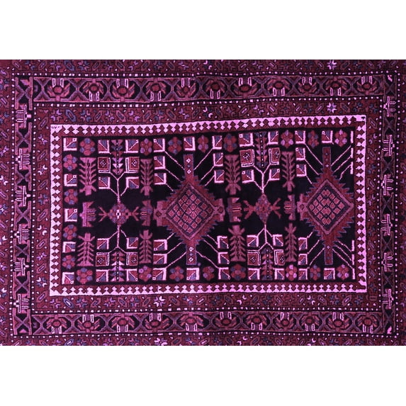 Ahgly Company Indoor Rectangle Persian Purple Traditional Area Rugs, 2' x 5'