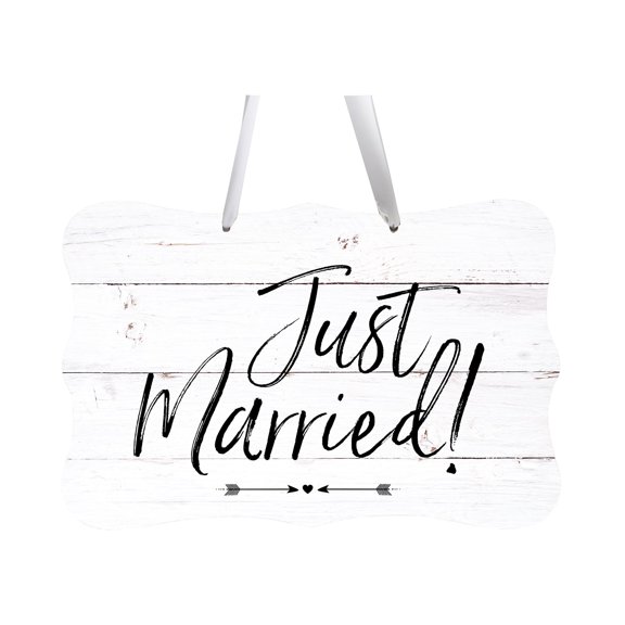 LifeSong Milestones Wedding Wall Hanging Signs For Ceremony And Reception For Couples - Just Married (Heart)