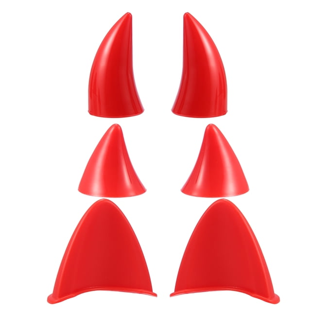 Unique Bargains 1 Set Cat Ears Style Attachments Helmet Devil Horn Decoration Stick with Suction Cup for Motorcycle Red