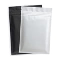 thumbnail image 2 of 50pcs Matte Black White Heat Sealable Plastic Flat Mouth Ziplock Packaging Bag Smell Proof Aluminum Foil Mylar Ziplock Bags, 2 of 5