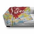 thumbnail image 3 of I Love You Soft Flannel Fleece Blanket, Brushstroke Style Valentines Celebration Message My Other Half Celebration Image, Cozy Plush for Indoor and Outdoor Use, 50" x 60", Multicolor, by Ambesonne, 3 of 6