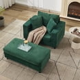 thumbnail image 5 of CQSXDA Versatile Upholstered Chaise Lounge Chair and Ottoman Combo With Pillows,  Sleeper Couch For Home Use, Green, 5 of 17