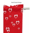 thumbnail image 5 of Valentine's Day Love Linen Curtain Valance for Bedroom/Bathroom/Kitchen/Office/Living/Dining Room Windows,Modern Red White Valentine Heart Rod Pocket Topper Drapes Decorative Cafe Drapery Panel 60x18, 5 of 6