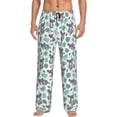 thumbnail image 2 of Picia Bears and Tropical Leaves Mens Soft Woven Cotton Elastic Waistband Sleep Pajama Pant Lounge Sleep Pant With Pockets And Drawstring-Small, 2 of 9