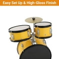 thumbnail image 4 of 5-Piece Kids Drum Set with Stool & Cymbals – 16" Bass Drum, Snare, Hi-Hat, Pedal & Sticks – Junior Drum Kit for Beginners, 4 of 8