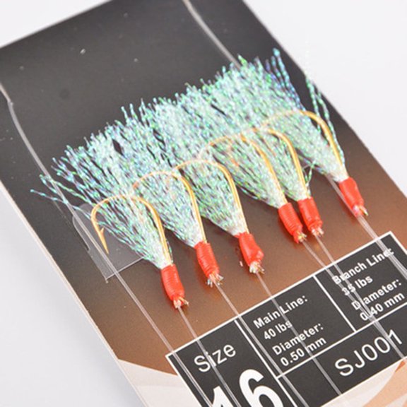 6PC/Pack Sabikis Soft Fishing Lure Rigs Bait Jig Lure Feather Lure Herring Bait