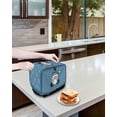 thumbnail image 3 of Christmas Gnomes Toaster Cover 4 Slice, Large Kitchen Appliance Covers, Winter Xmas Snowflakes Textured Blue Toaster Oven Cover with Loop, Bread Machine Cover Polyester Dust Cover Protection, 3 of 4