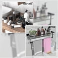 thumbnail image 6 of Woindo Bathroom Glass Shelf with Full-coverage Railing, Floating Tempered Glass Bathroom Wall Shelf Rectangle 24 Inch Over The Toilet Storage Cabinet, Towels, Gaming Floating Shelves, 6 of 8