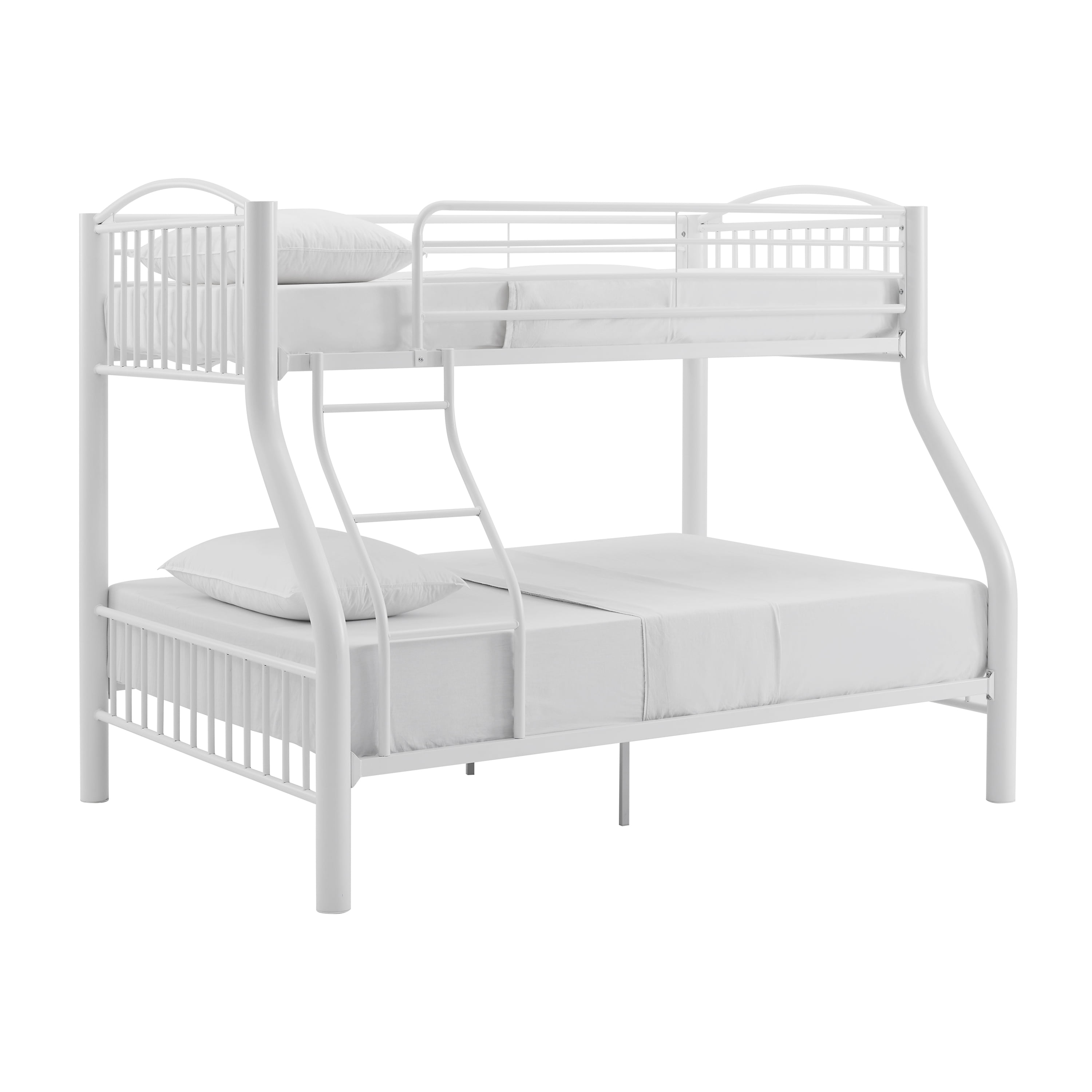 Powell Kalmia Heavy Metal Kid's Twin over Full Convertible Bunk Bed with Built-In Ladder, White