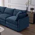thumbnail image 6 of EHANCIS 105" Modular Sectional Sofa, 3 Seater Chenille L Shape Couch with Ottoman, Blue, 6 of 10