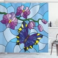 thumbnail image 1 of Ambesonne Orchids Shower Curtain, Mosaic Fractal Floral, 69"Wx84"L, Multicolor, 1 of 3