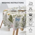 thumbnail image 4 of Spring Tablecloth Round 70 Inch,Sage Green Wild Flowers Table Cloth,Stain Resistance Polyester Seasonal Summer Floral Table Covers for Kitchen Dining,Small Tablecloth for Parties Picnic, 4 of 6