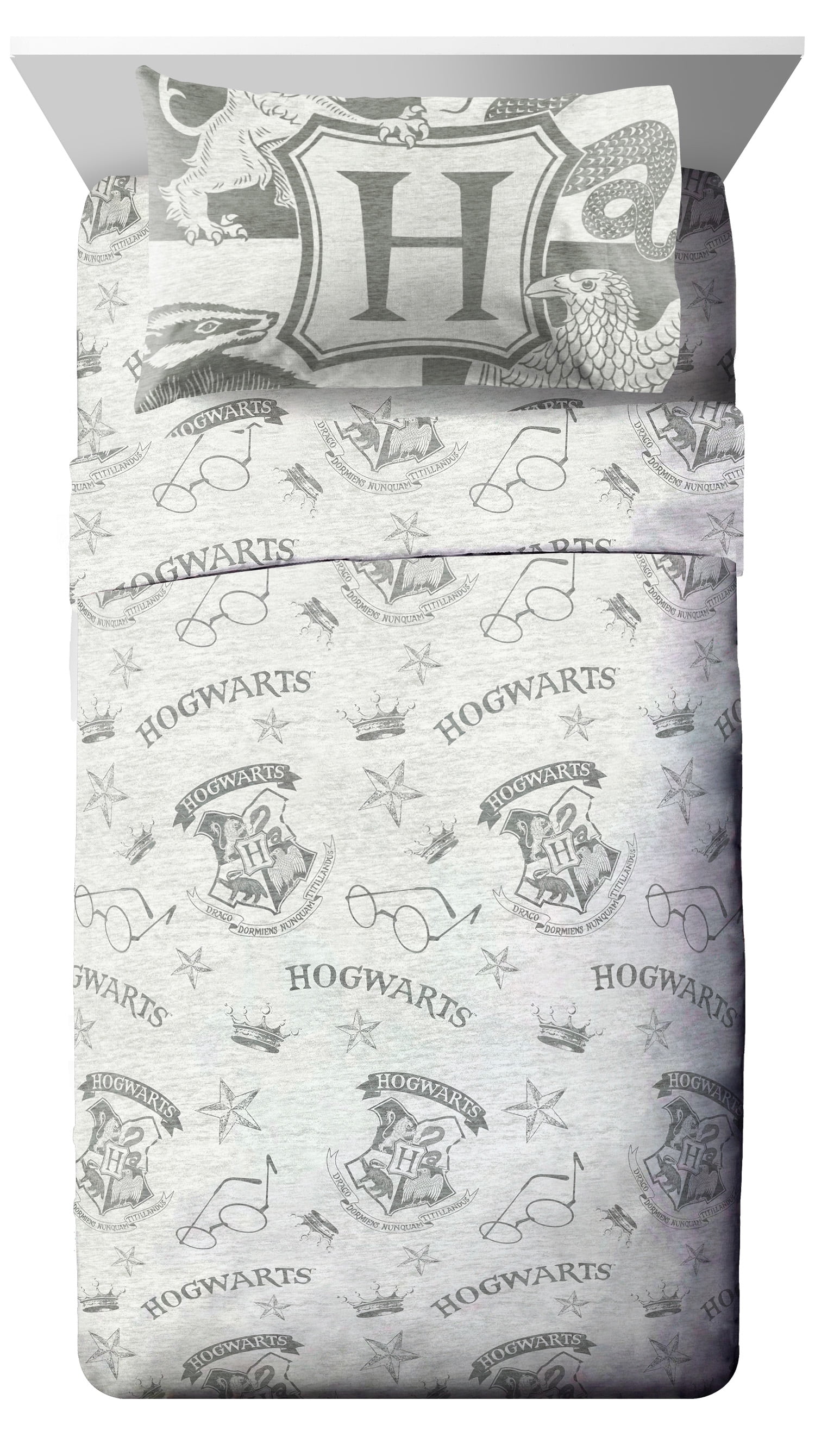 Harry Potter Witchcraft & Wizardry 4 Piece Full Sheet Set by Jay Franco NEW 