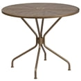 thumbnail image 2 of Afuera Living 35.25" Round Steel Flower Print Patio Dining Table in Gold, 2 of 9
