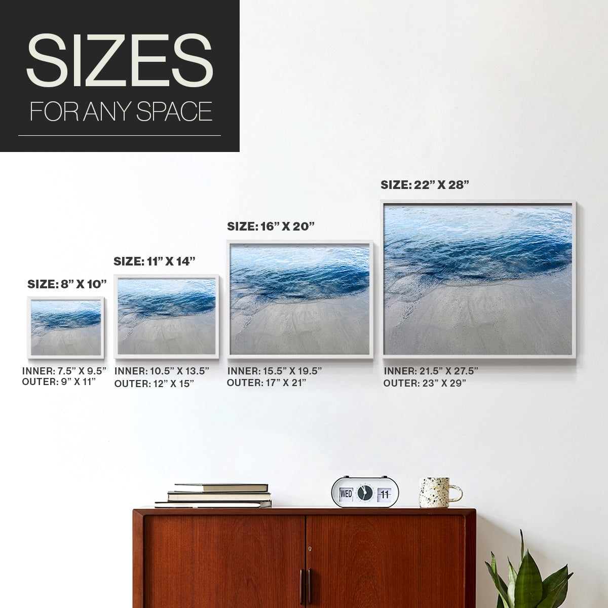 Aegean Blue Water by Nan - Restickable Framed Giclée Print