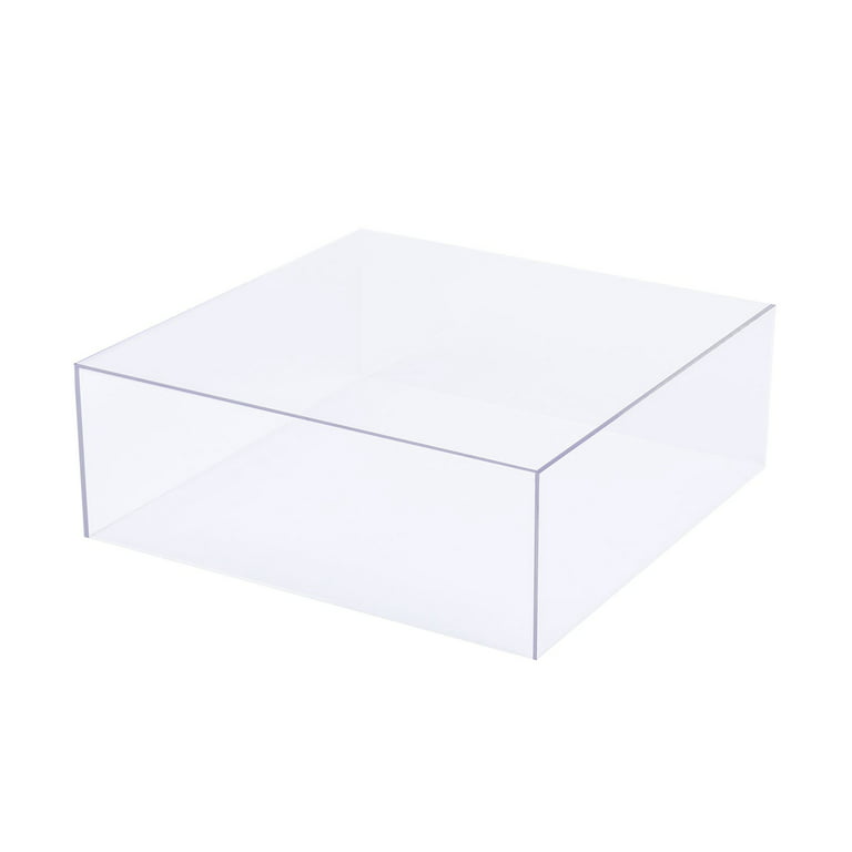 Efavormart 14 inchx14 inch | Clear Acrylic Cake Box Stand, Transparent Display Box Pedestal Riser with Hollow Bottom
