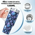 thumbnail image 3 of Pofeuu Skull blue crystal flower Print 40oz Ice Bully With Handle And Straw Stainless Steel Vacuum Insulated Cup And 2 In 1 Straw Lid, 3 of 8
