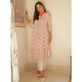 thumbnail image 3 of Janasya Women's White Chiffon Lurex Floral Printed Dress with Palazzo and Scarf, 3 of 5