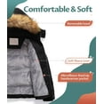 thumbnail image 3 of Chrisuno Girl's Puffer Jackets Children Hooded Down Coat Quilted Puffer Winter Fleece Jacket Black 6/7, 3 of 5