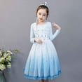 thumbnail image 2 of HAWEE Reine des Neiges Elsa Princesse Robe de Fête Costume à Manches Longues Cosplay Costumes pour Fête d'Halloween, 2 of 6