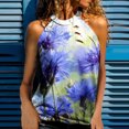 thumbnail image 2 of Tops de mujer Moda Casual Suelto Sin tirantes Impreso Damas Cuello halter Chaleco Tops Pompotops  lopia991328, 2 of 5