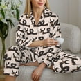 thumbnail image 4 of Salouo Cute Puppy Pattern Women's Pajamas Set Long Sleeve Button Down Sleepwear Soft Pj Lounge Sets for women 2 Piece Pjs Set with Long Pants -X-Large, 4 of 8