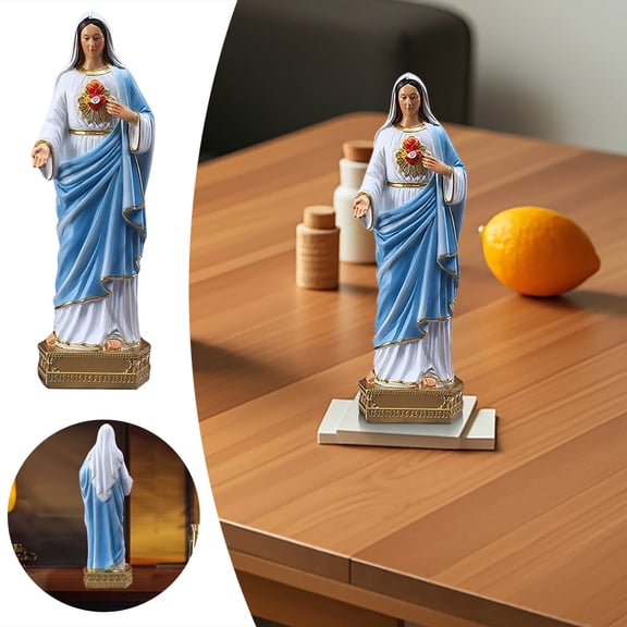 Our Lady of Guadalupe Statue, Religious Home Decor Resin Figurine, Catholic Gifts for Women Men, Guadalupe Virgin Mary Statue for Prayer Altar, Housewarming Gift, Christian Decorations for Home
