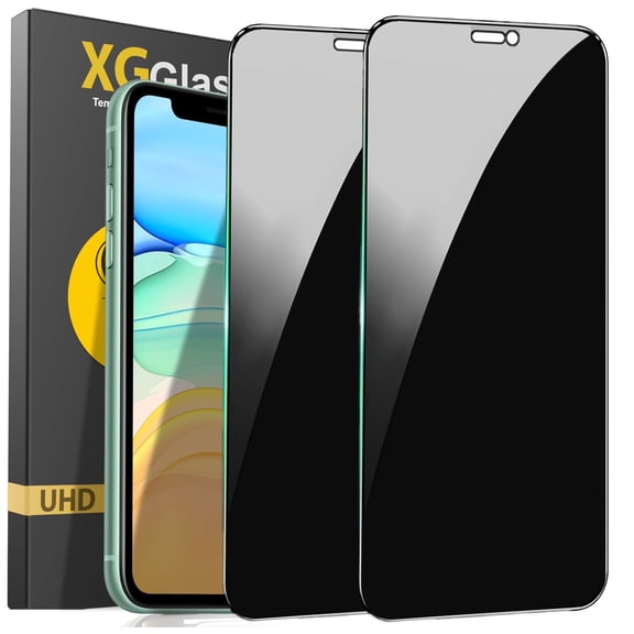 Apple iPhone 11 / iPhone XR Privacy Screen Protector, 2-Pack Shatterproof Tempered Glass Film 6.1"