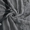 thumbnail image 4 of Modern Threads 100% Cotton Knit Adult Throw Blanket, 50" x 70", Tarek, Gray/Coal, 4 of 4