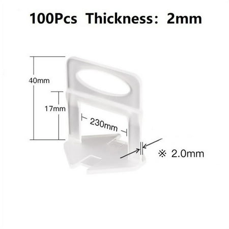 

100Pcs Tile Leveling Clear Clips Base Wedges Spacer Wall Flooring Tiling Tool
