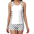 thumbnail image 3 of cocolona Two-Piece Tankini Swimsuits for Women Polka Print Sleeveless Modest Bathing Suit with Boyshorts Vacation Beach Swimwear, 3 of 6