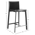 thumbnail image 3 of SAFAVIEH Janet Square Mid Back Counter Stool, Black (Set of 2), 3 of 10