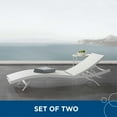 thumbnail image 5 of Modway Glimpse Modern Aluminum Patio Chaise Lounge Chair in White (Set of 2), 5 of 5