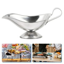 STRANDCHIC Stainless Steel Gravy Boat with Handle 12 oz for Sauces Condiments Dining and Storage