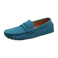thumbnail image 3 of Rokment Women's Men's Moccasines Slip on Penny Loafers Walking Shoes Classic Comfortable Suede Flat Spring Fall Casual Dress Footwear Sky Blue Size 8, 3 of 4