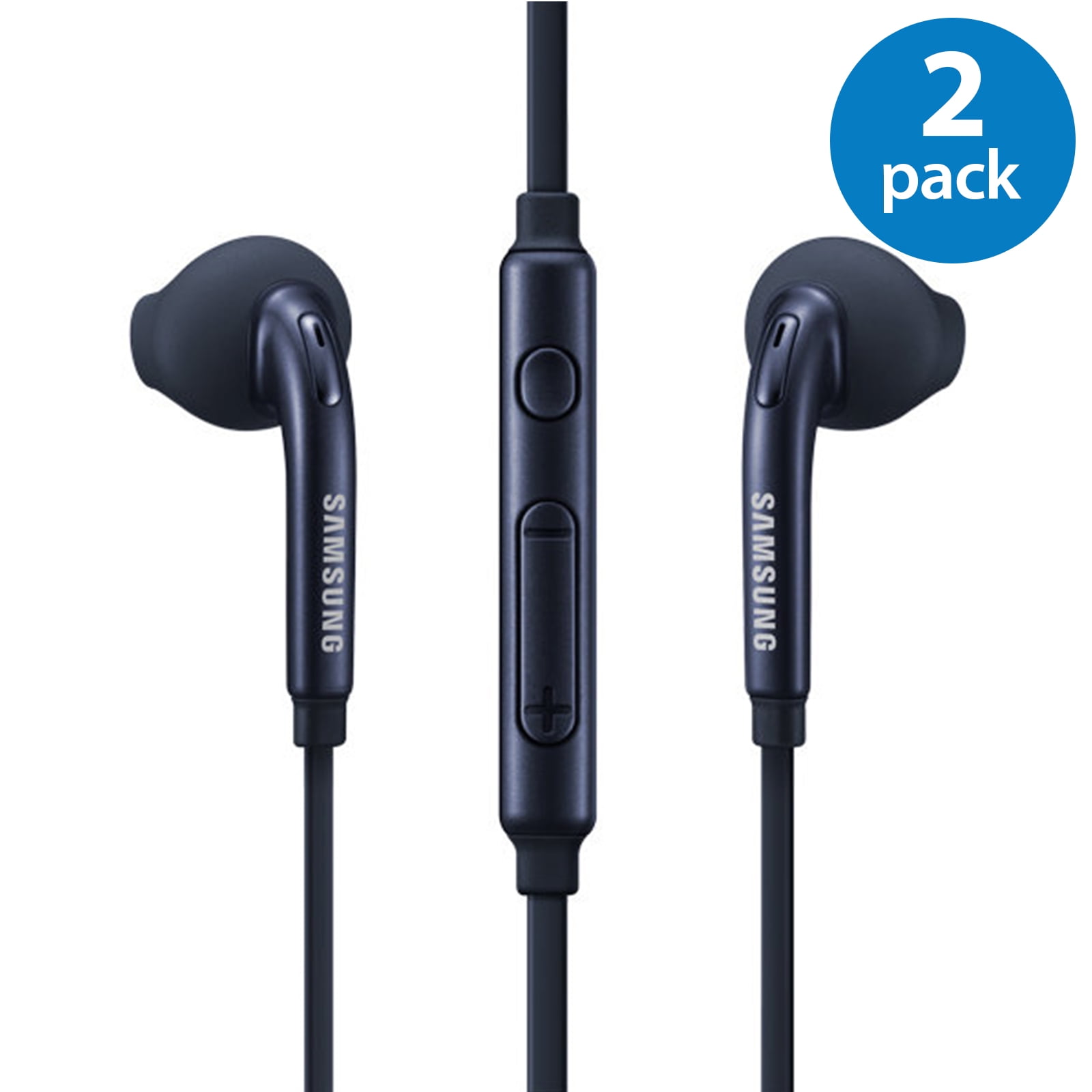 2 Pack of OEM Original Earbud Earphone Headset Headphones With Remote for Samsung Galaxy S6 edge S7 edge S8 S9 S8+ S9+ Plus EO-EG920LW black sold by Afflux