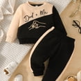 thumbnail image 2 of LAPAKIDS Toddler Baby Boy Outfits 18-24 Months Letters Printed Sweatshirts Tops Pants Fall Winter 2Pcs Clothes Set, 2 of 7