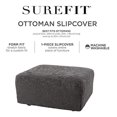 thumbnail image 4 of Surefit Stretch Jacquard Damas Boîte Coussin Pouf Couvre Housse, Forme Fit, Polyester/Spandex, Lavable en Machine, Gris, 4 of 5